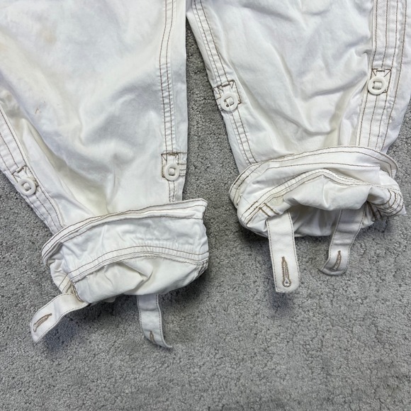 Aventura Pants Womens 8 White Organic Cotton Roll Up Capri Crop Utility Gorpcore - Picture 5 of 16